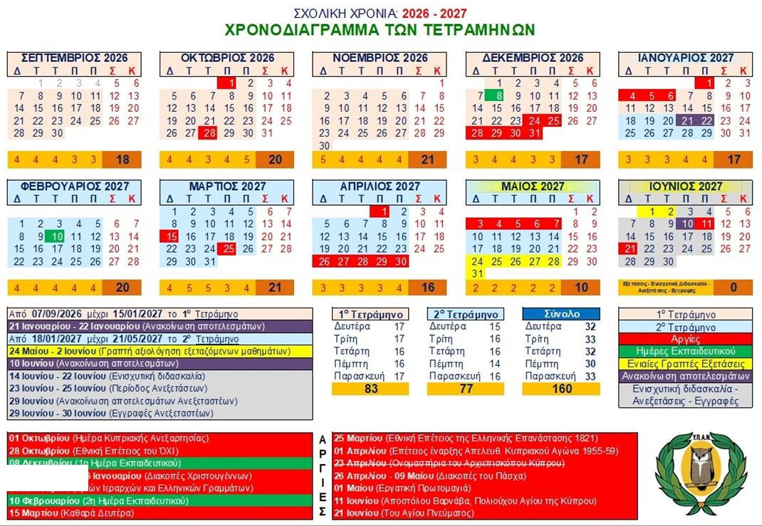 xronodiagramma 2026 2027 new